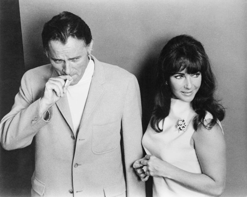 Richard Burton & Elizabeth Taylor Arriving For Makeup
