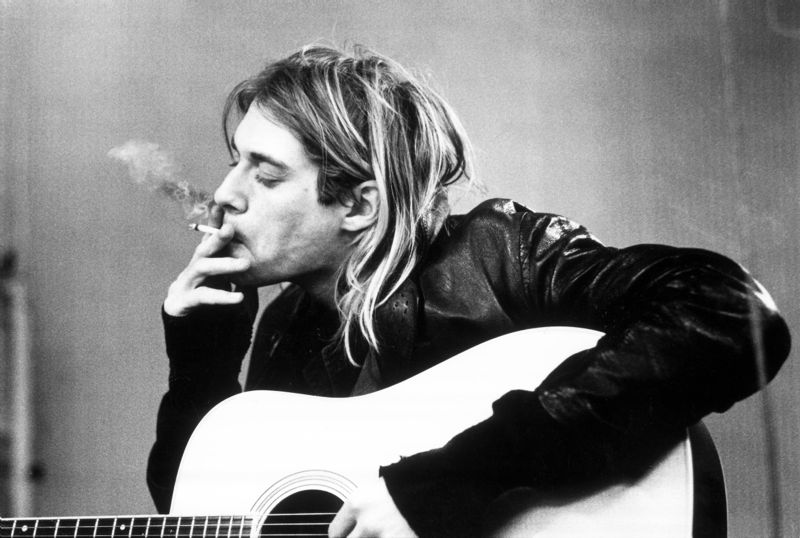 Kurt Cobain Smoking a Cigarette